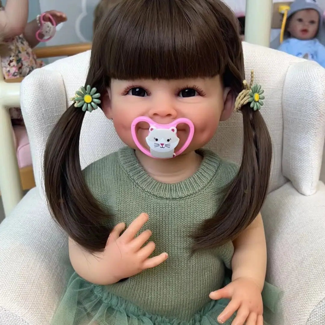 NPK 55CM Full Body Soft Silicone Reborn Toddler Doll Raya Lifelike Soft Touch High Quality Doll Gifts for Children-EXPROTAS