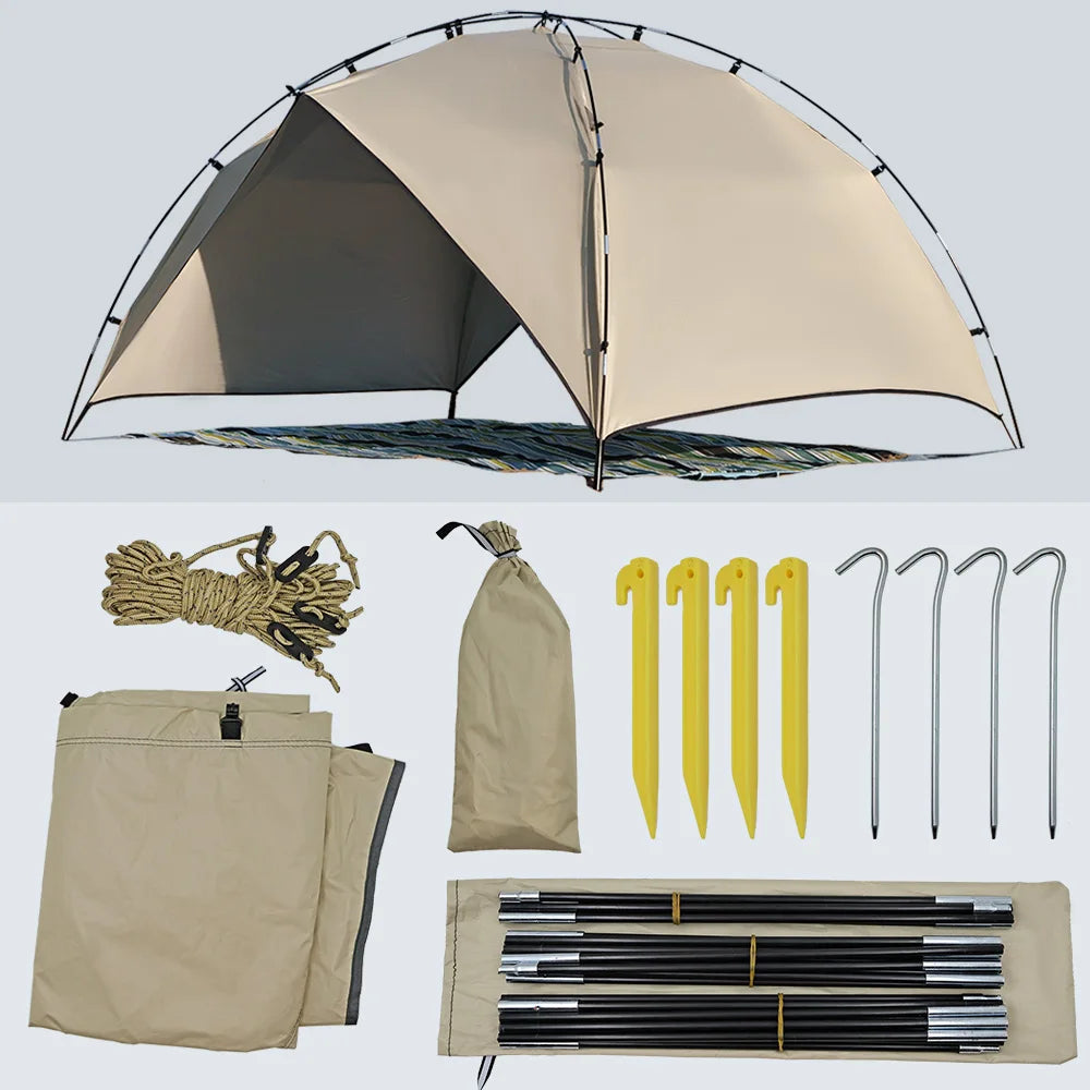 Lightweight 2-4 Person Camping Tent Waterproof Sun Shelter for Beach Fishing