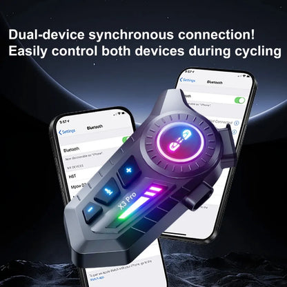 Motorcycle Helmet Bluetooth Headset X3 Pro 1000m 2-Rider Intercom IPX6