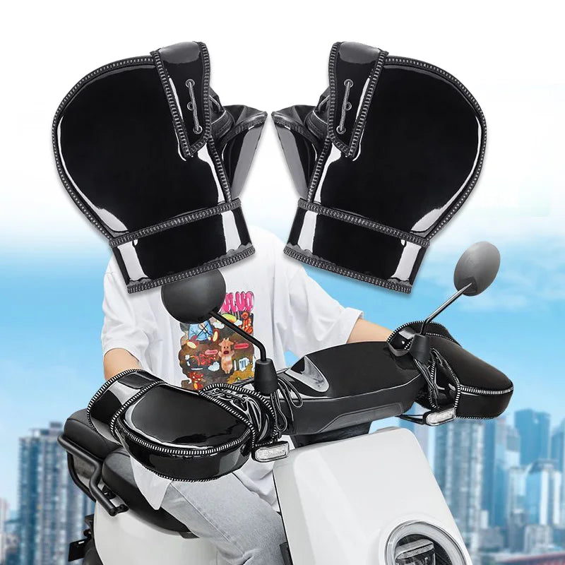 Motorcycle Gloves Waterproof Handlebar Muffs Winter Warm Scooter Hand Covers