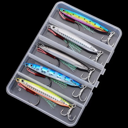 Artificial Bait Fishing 5pcs Metal Casting Sink 7G 10G 21G 30G 40G