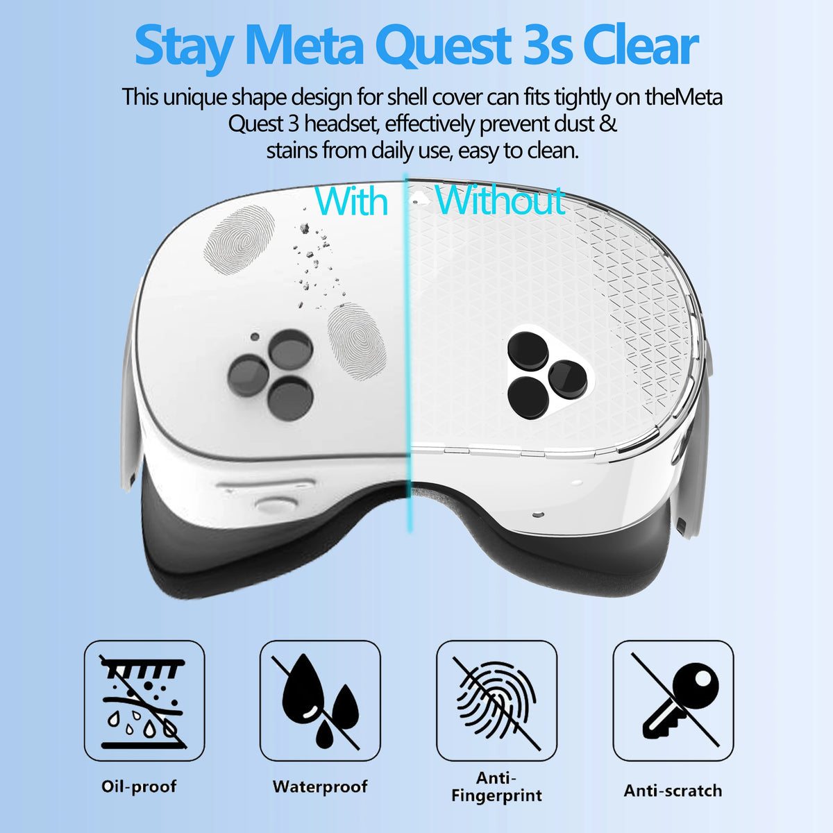 Silicone Case for Meta Quest 3S VR Lens Cover Protector Accessories