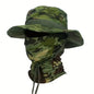 Wide Brim Boonie Hat with Balaclava Mask for Outdoor Fishing Hiking
