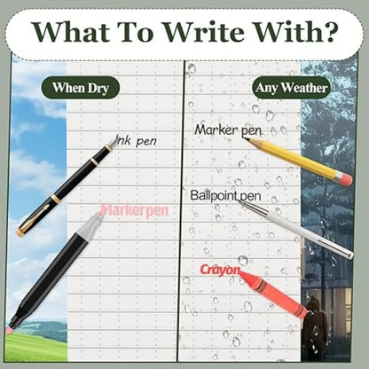 Waterproof Tactical Pocket Notebook Lined Notepad All Weather Pages