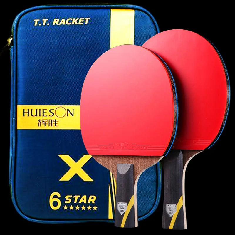 Huieson 5/6 Star Table Tennis Racket Carbon Offensive Ping Pong Racket Paddle with Cover Bag-EXPROTAS