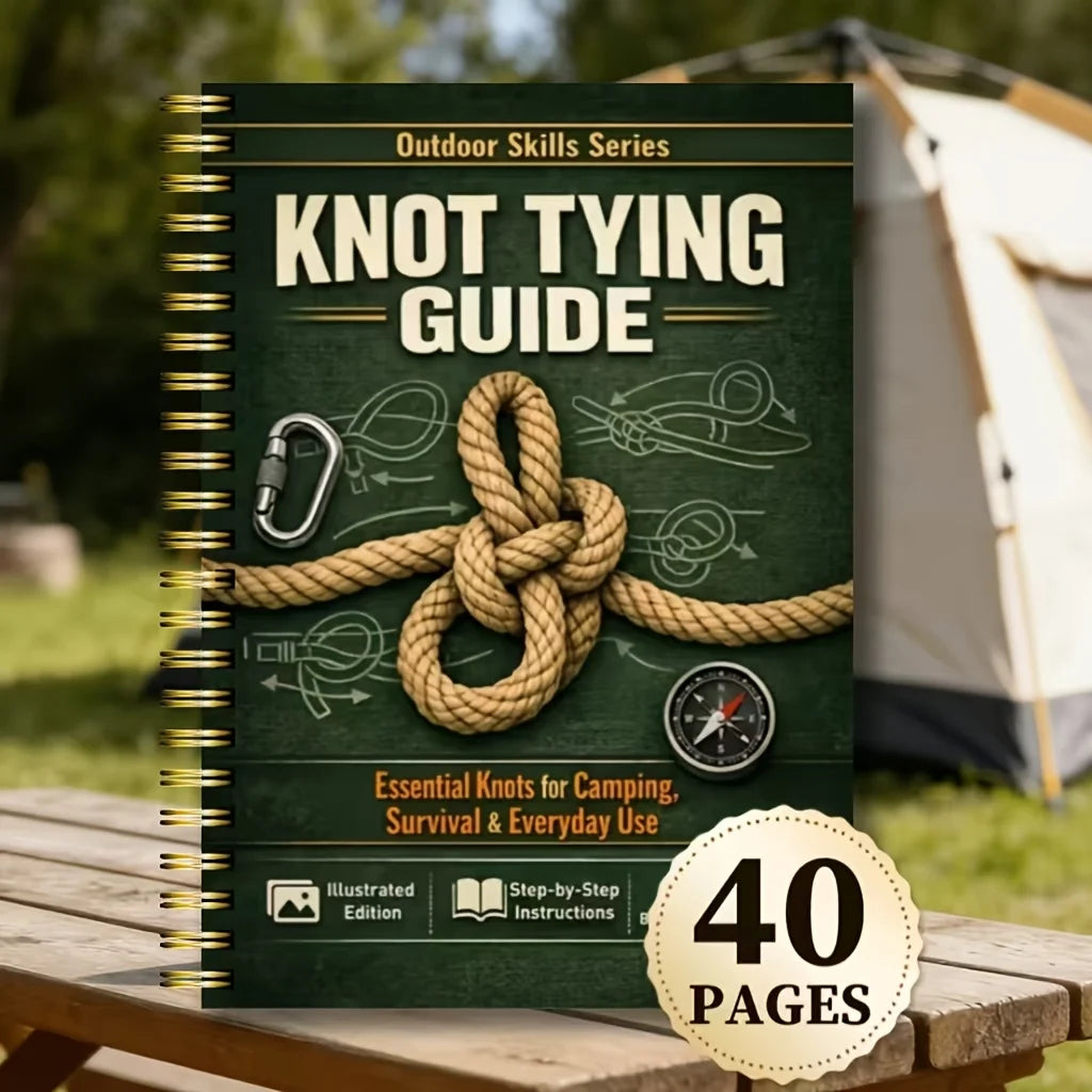 40 Page Illustrated Outdoor Survival Knot Guide for Camping Hiking