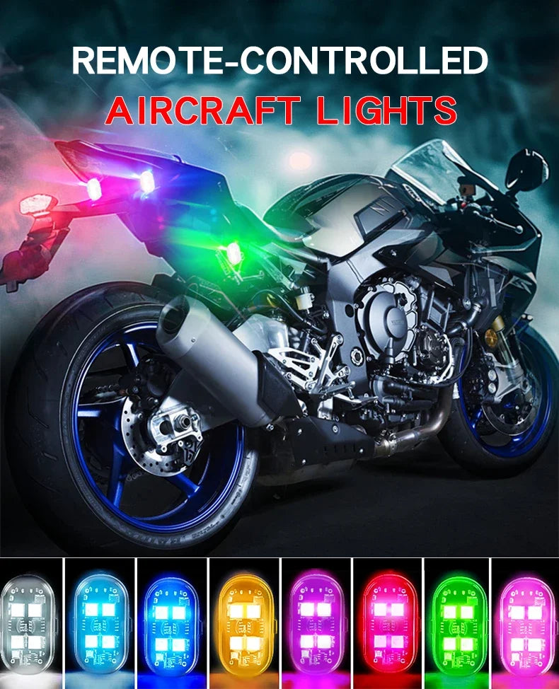Wireless LED Strobe Lights for Motorcycle with USB Charging