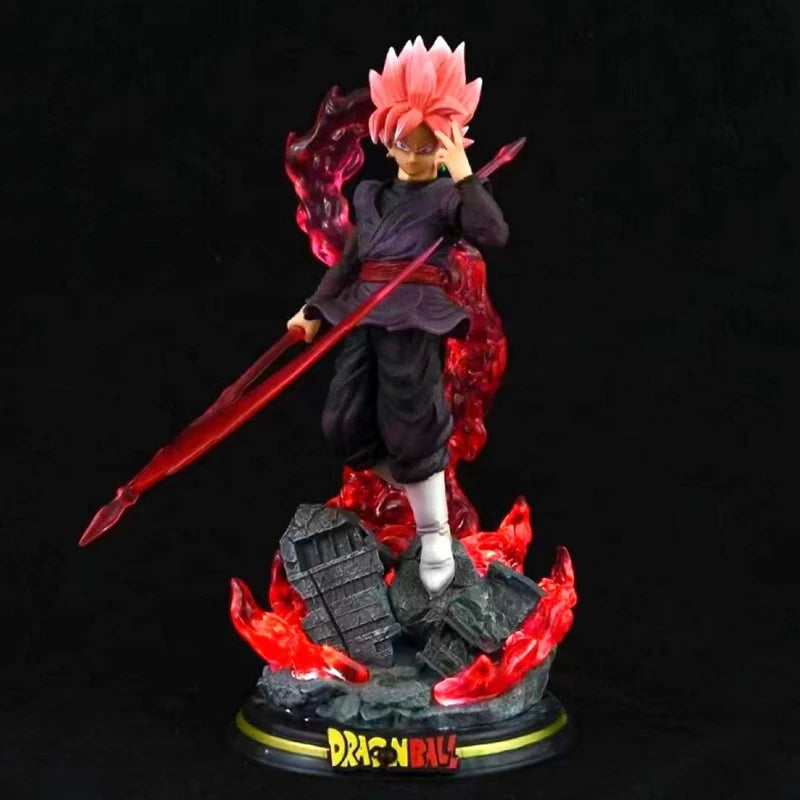 28CM Dragon Ball Z Zamasu Figure Black Goku PVC Action Figures GK Statue with Light Base Collection Model Toys for Children Gift-EXPROTAS