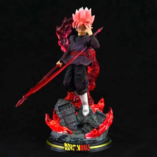 28CM Dragon Ball Z Zamasu Figure Black Goku PVC Action Figures GK Statue with Light Base Collection Model Toys for Children Gift-EXPROTAS