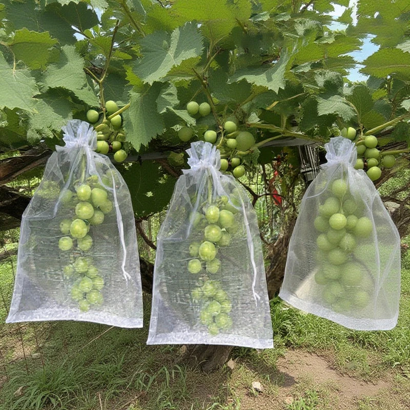50Pcs Fruit Protection Bags Mesh Netting Insect Bird Garden Covers