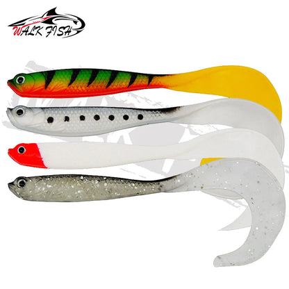 4PCS Fishing Lure Jigging Soft Baits 12.5cm 5.5g Hooks for Bass Pike