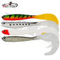 4PCS Fishing Lure Jigging Soft Baits 12.5cm 5.5g Hooks for Bass Pike