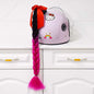 Motorcycle Helmet Braids Wig for Women Ponytail Hair Curly Pigtail Decor