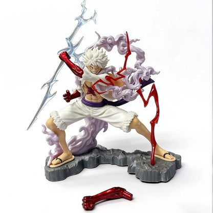 28cm One Piece Luffy Gear 5 Nika Action Figure PVC Collectible Statue