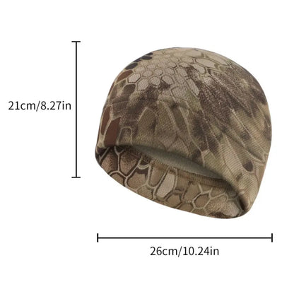 Men Women Winter Fleece Beanie Hat, Windproof Tactical Military Skull Cap for Hiking Hunting