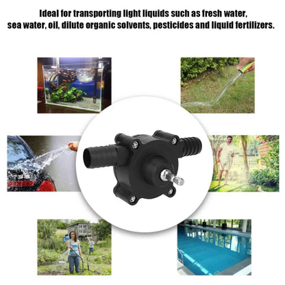 Electric Drill Pump Portable Self Priming Oil Water Transfer 20-30L/min