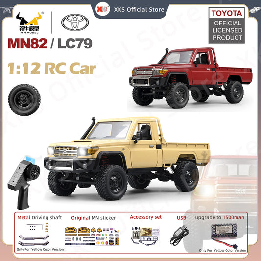 Mn82 Rc Car 1:12 Full Scale 2.4G 4WD 280 Motor Remote Control Off-Road Pickup Truck Model Car for Boys Adult Gifts-EXPROTAS