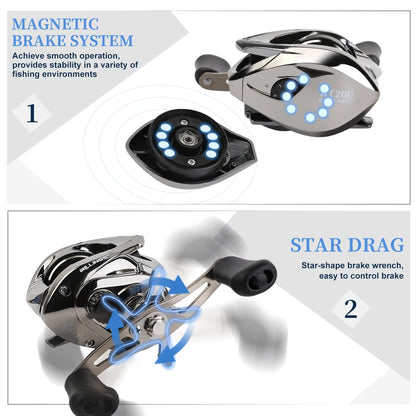 Baitcasting Reel 7.2:1 Billings AT Series 5+1BB 18lb Drag Fresh Saltwater