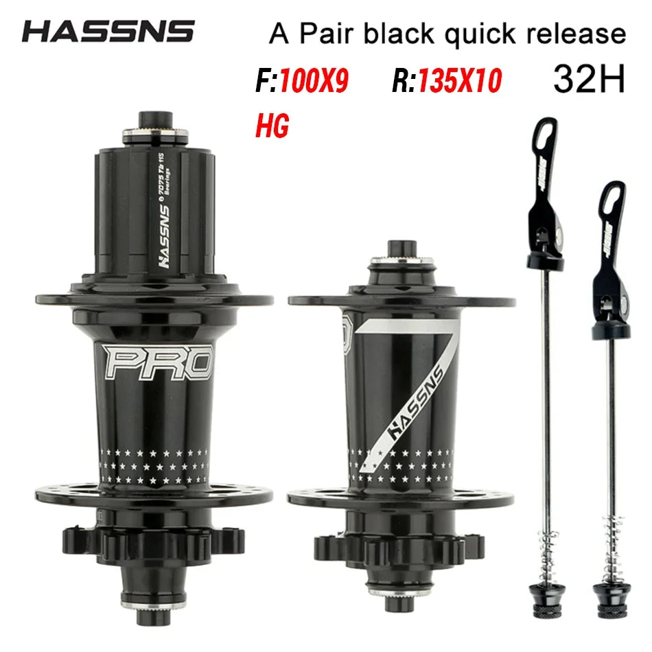 HASSNS PRO7 Hub HG XD MS 32H J-Bend 4 Bearing Freehub for Shimano 8-12 Speed