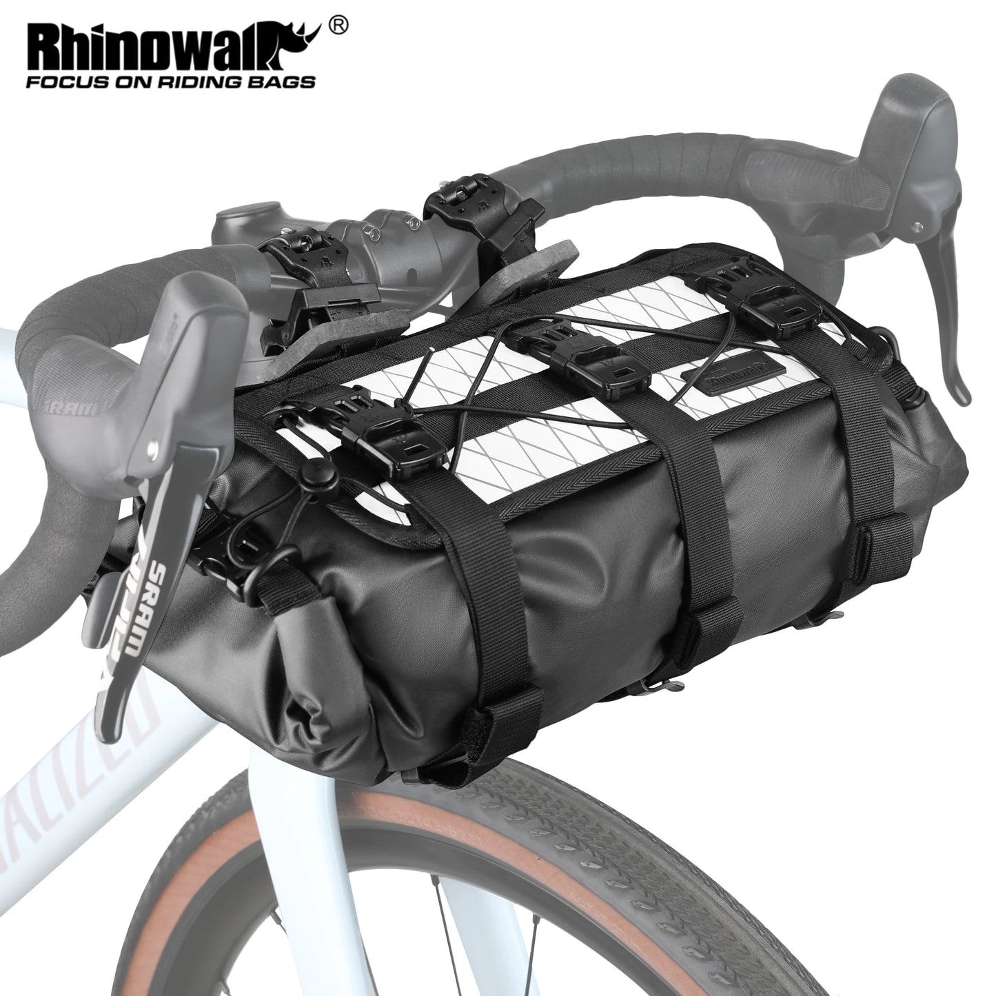 Rhinowalk Bicycle Handlebar Bag 8–13L Waterproof Front Dry Bag Set for MTB Road Gravel Bike