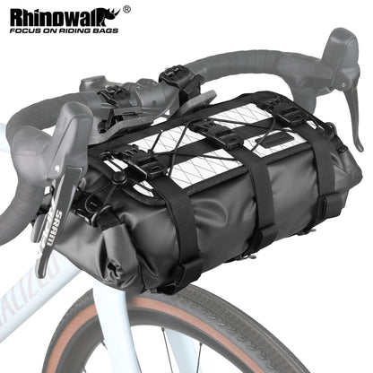 Rhinowalk Bicycle Handlebar Bag 8–13L Waterproof Front Dry Bag Set for MTB Road Gravel Bike
