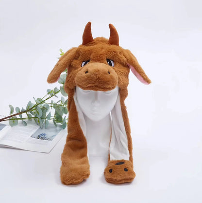 Tiger Ear Moving Hat Cartoon Long Ears Cold Weather Animal Earmuff