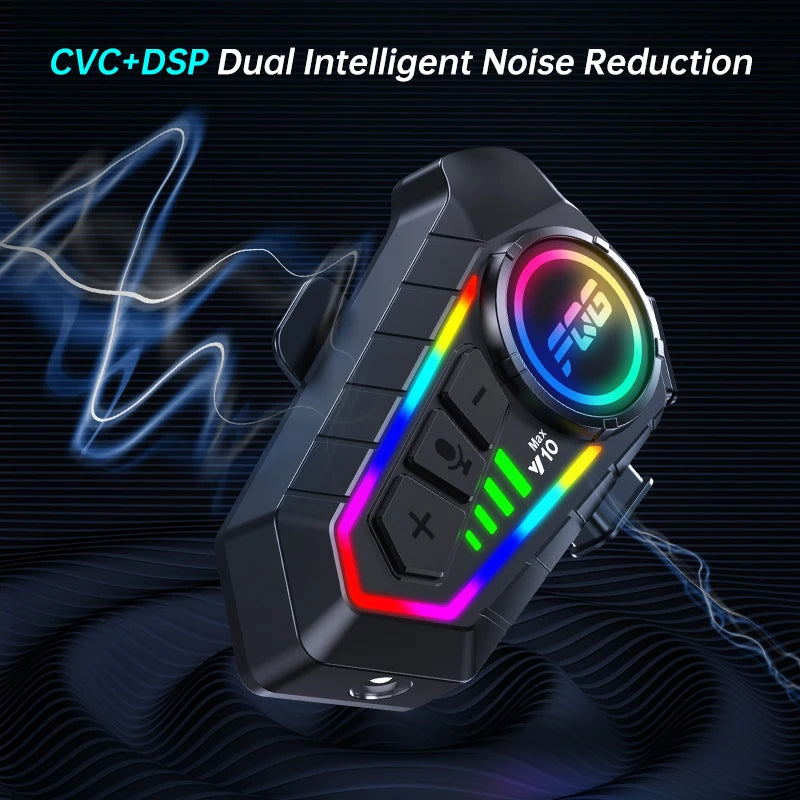 Y10 Max Motorcycle Helmet Bluetooth 6.0 Intercom Headset CVC DSP Noise Reduction