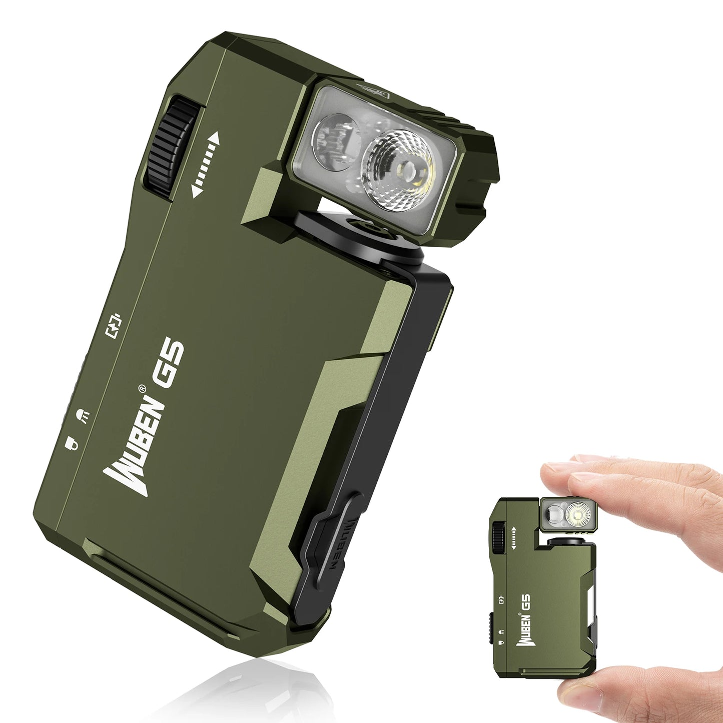 Wuben EDC Keychain Light 400 Lumens Rechargeable Mini Flashlight RGB Dual Source