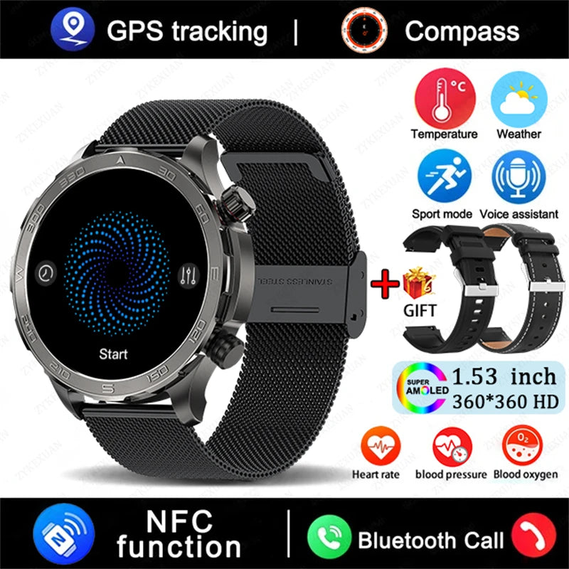 2025 Huawei Smart Watch Bluetooth Call AMOLED GPS NFC Waterproof Sports Men Women