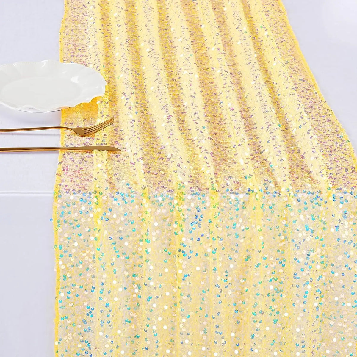 Iridescent Glitter Sequin Table Runner Wedding Baby Shower Party Decor