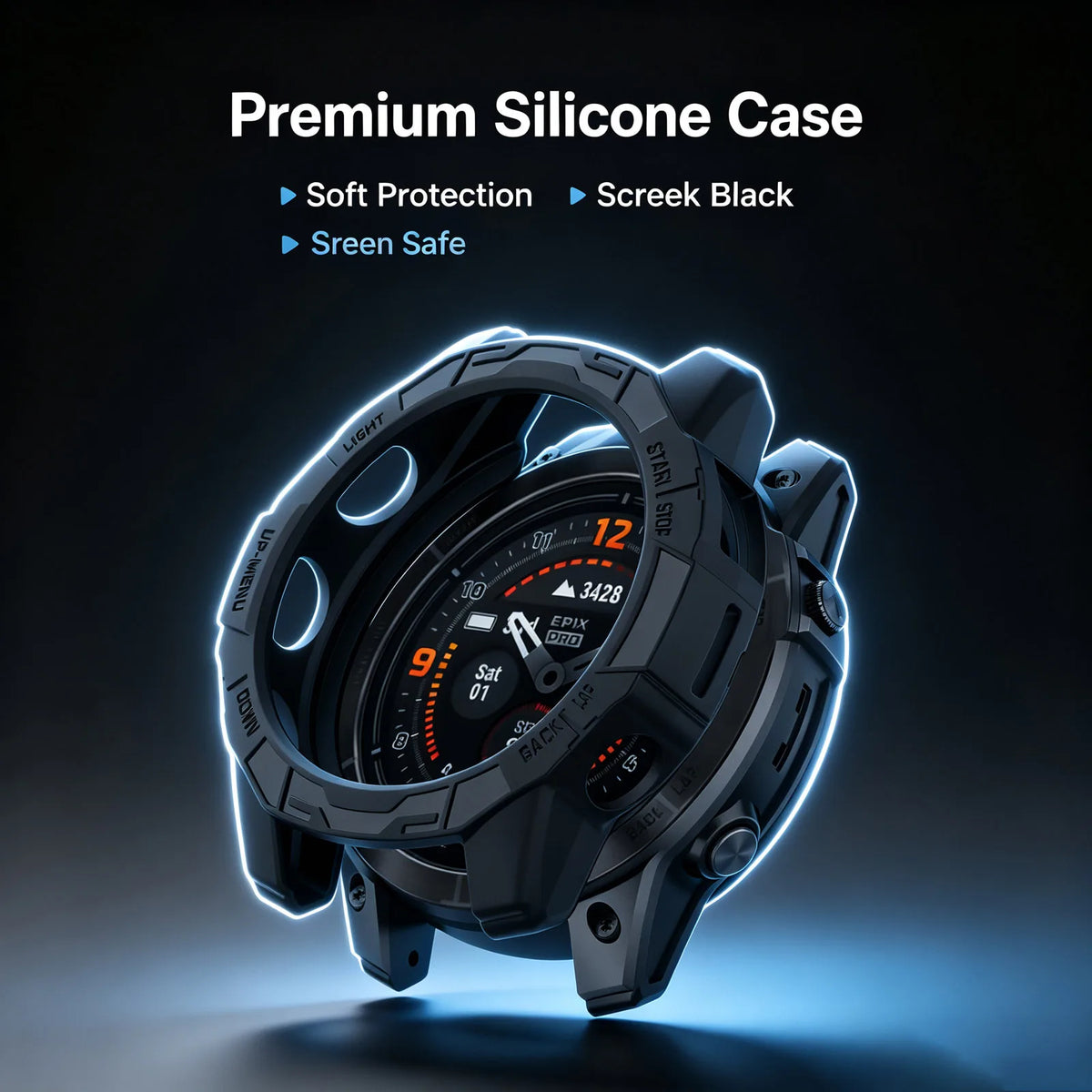 Protective Cover Case For Garmin Fenix 7 7S 7X Epix Pro 42/47/51mm TPU Frame
