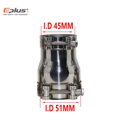Stainless Steel Reducer Adapter | 39mm–54mm Exhaust Muffler for Car/Motorcycle