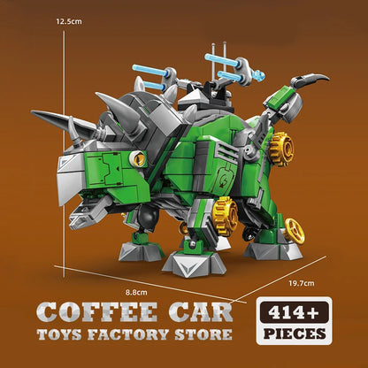 MOC T-Rex Mech Dragon 3D Dinosaur Building Blocks Triceratops Robot Model Gift