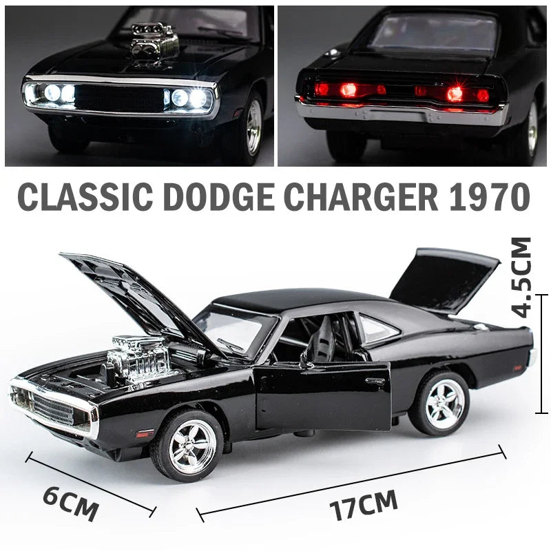 Dodge Charger 1:32 Alloy Model Car with Sound Light Pull Back 1970