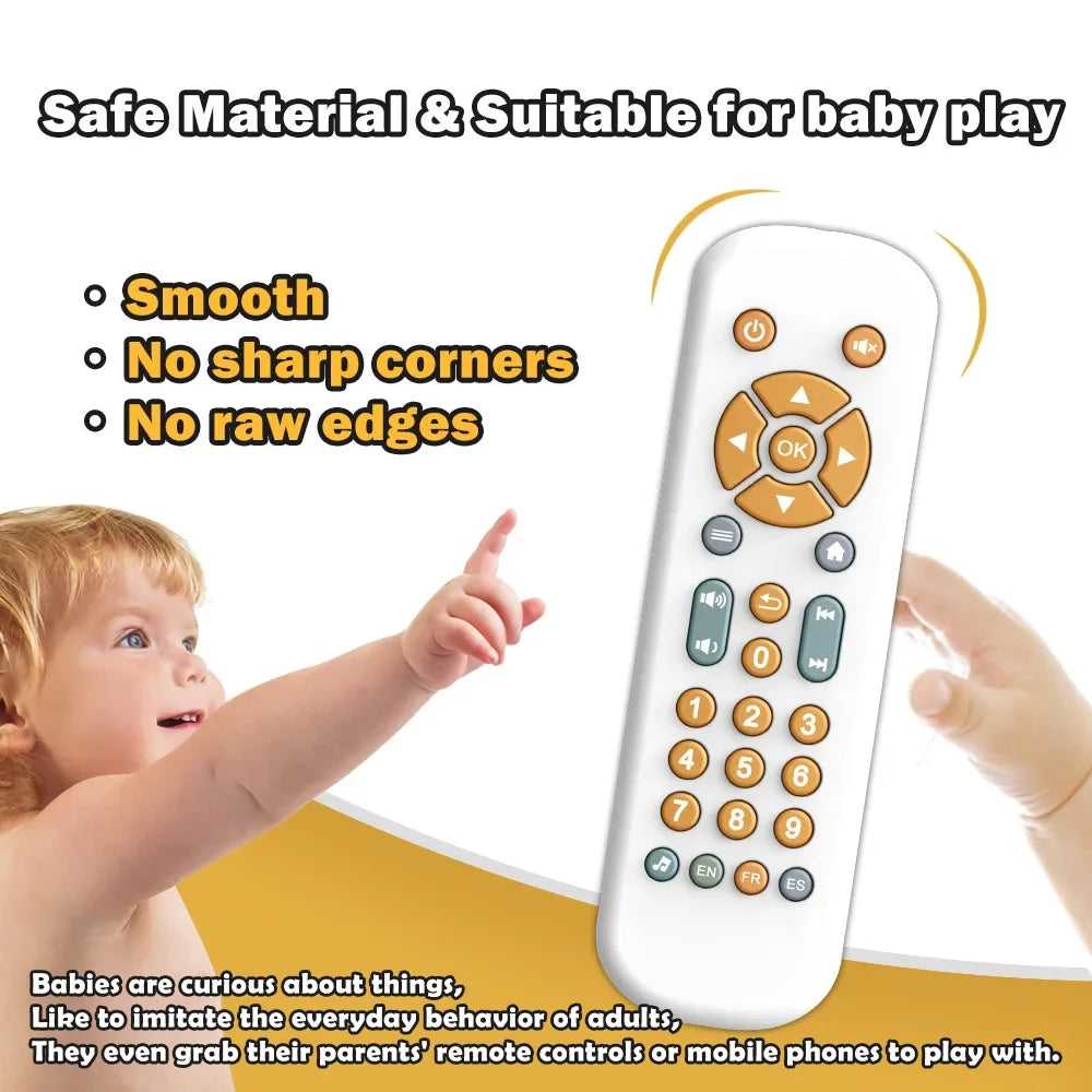 Tv Remote Control Toy for Baby with Music and Light Educational Infant Toy