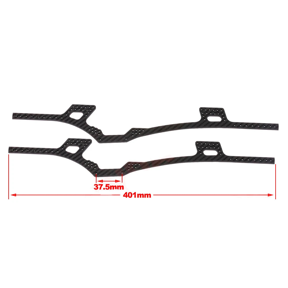 Carbon Fibre LCG Chassis Kit Rails V2 Skid 1/10 RC Crawler SCX10 III