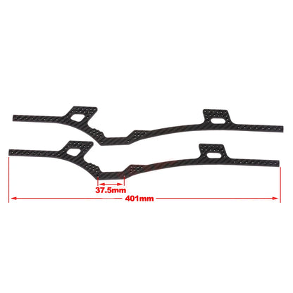 Carbon Fibre LCG Chassis Kit Rails V2 Skid 1/10 RC Crawler SCX10 III
