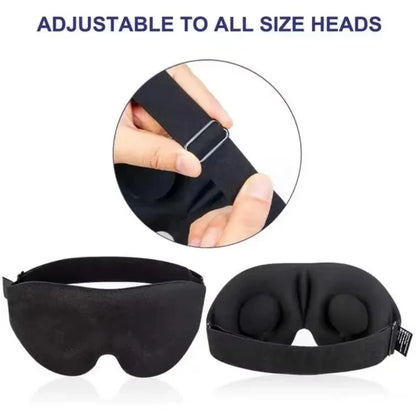 3D Eye Mask Blocking Light for Men Women Breathable Sleep Cover Black