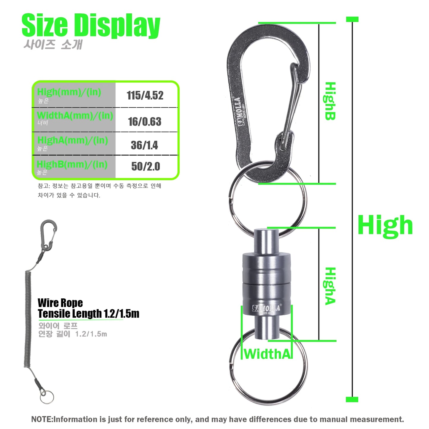Magnetic Net Release Holder w/ Lanyard Fly Fishing Tool Carabiner Clip