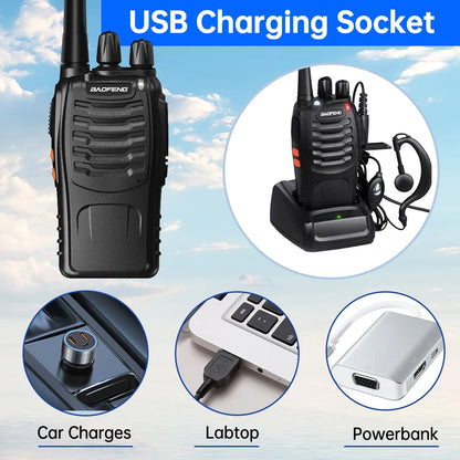 Baofeng BF-88E Two Way Radio 1500mAh Long Range Walkie Talkie with Earpiece
