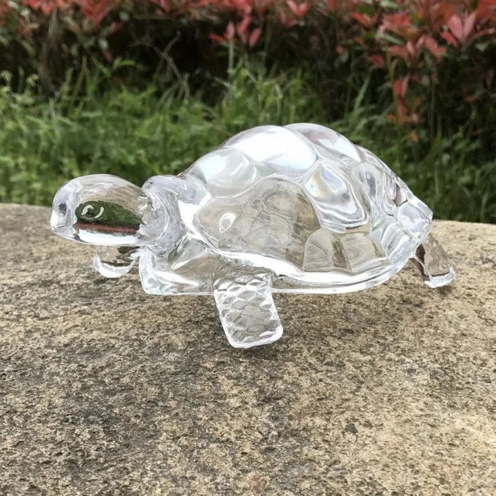 Crystal Turtle Mini Statue Lucky Figurine Home Office Desk Decor