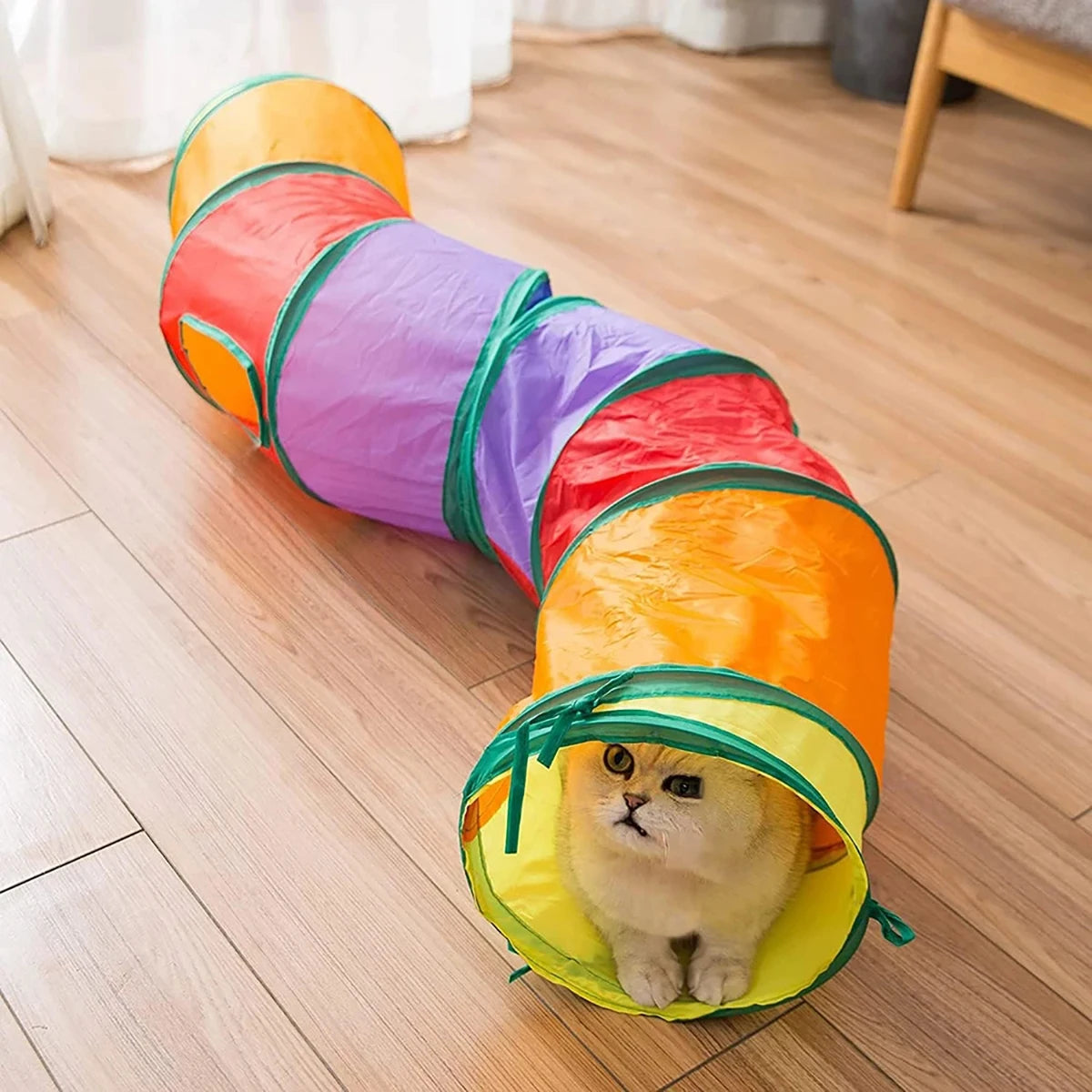 Foldable Cat Tunnel Tube Interactive Toy for Kitty Puppy Indoor Play