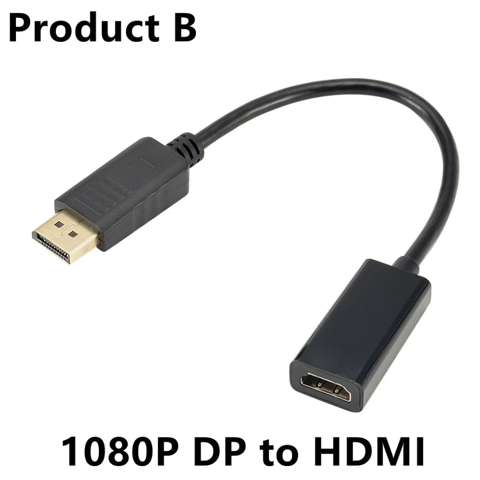 4K DisplayPort to HDMI Adapter DP Male to HDMI Female Video Converter