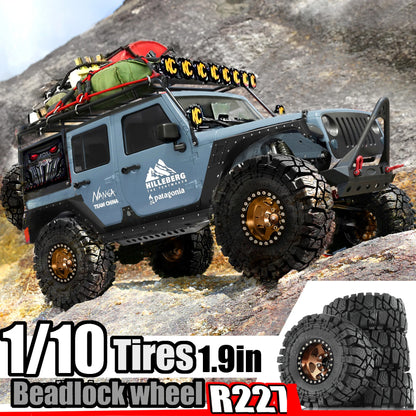 1.9 Inch Wheels and Mud Tires for SCX10 TRX6 Gen7 Gen8 RC Crawler