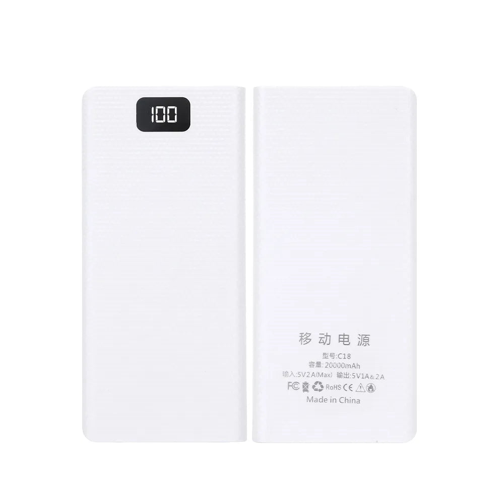 DIY 8x18650 Battery Power Bank Case Dual USB Type-C QC3.0 Fast Charge Storage