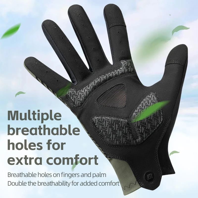 ROCKBROS Cycling Gloves Touch Screen Anti-Slip Breathable MTB Road Running Fitness