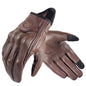 Suomy Vintage Goatskin Motorcycle Gloves Brown Retro Leather Summer Unisex