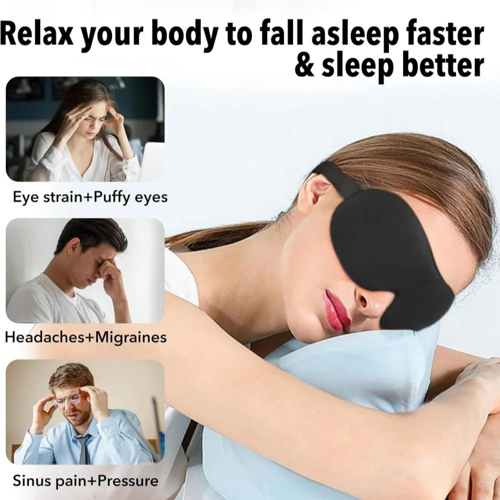 3D Eye Cover Mask Soft Blindfold Sleeping Aid Travel Blackout Padded
