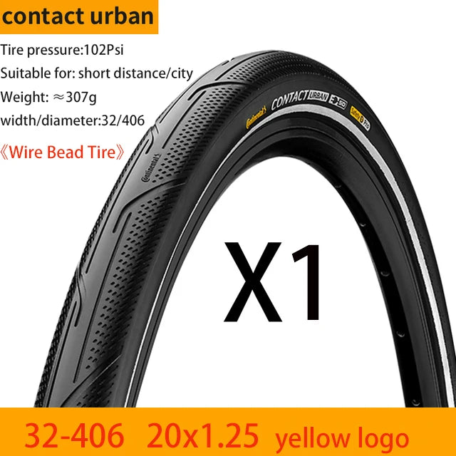 Continental Contact Urban Tyre 16/20 Inch Wire Bead Reflective BMX Folding Bike