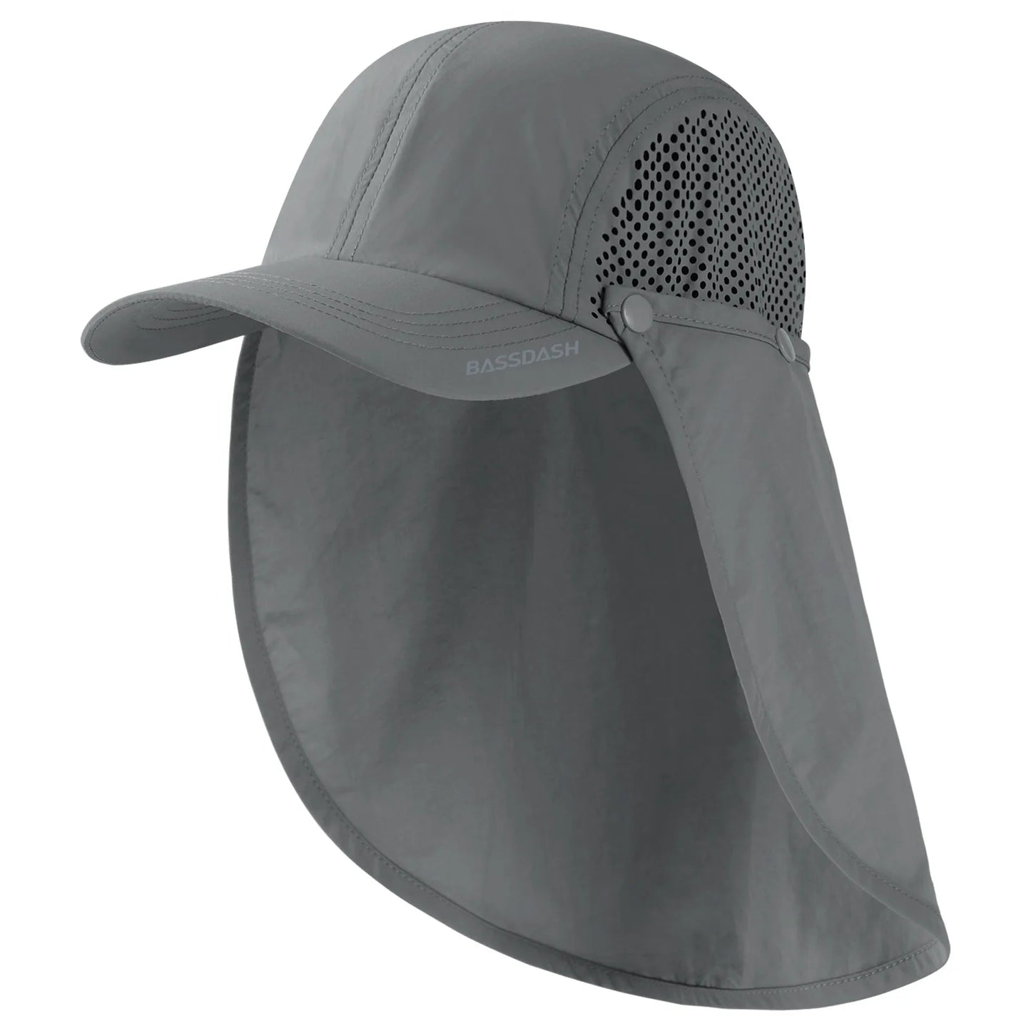 BASSDASH UPF 50+ Fishing Hat Foldable Cap with Removable Neck Flap